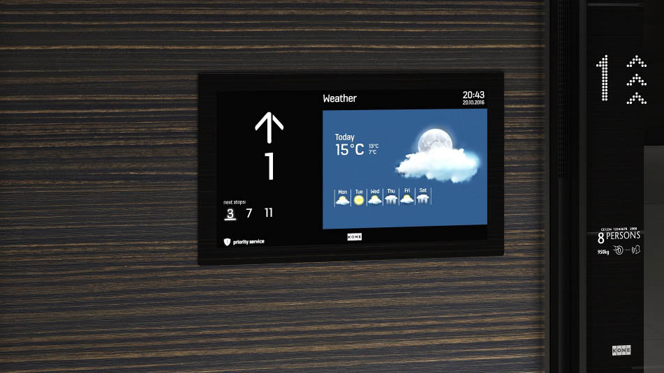 écran d'information ascenseur